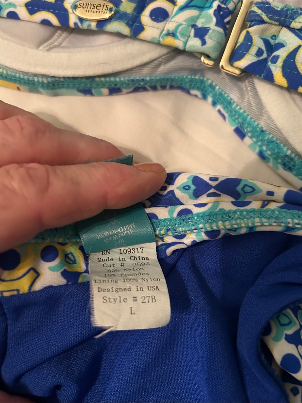 Blue Patterned Underwire Bikini Set - Picture 3 of 4